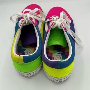 Vans Old Skool Neon Colorblock Sneakers Sz 8.5-Men 10-Women Retro 80s worn once